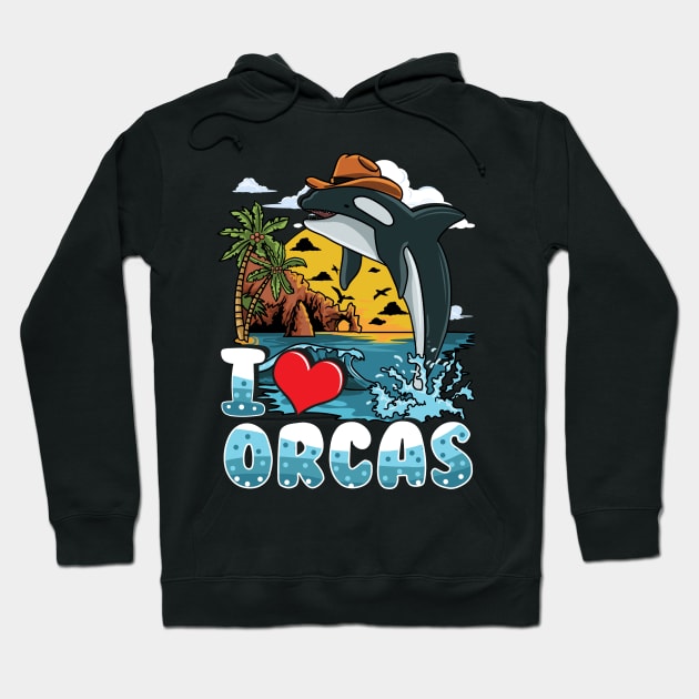 I Love Orcas Killer Whale Hoodie by E